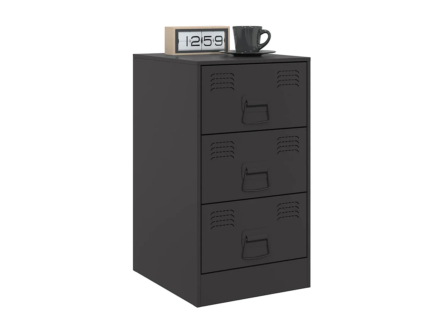 Tables de chevet 2 pièces noir 34,5x39x62 cm acier