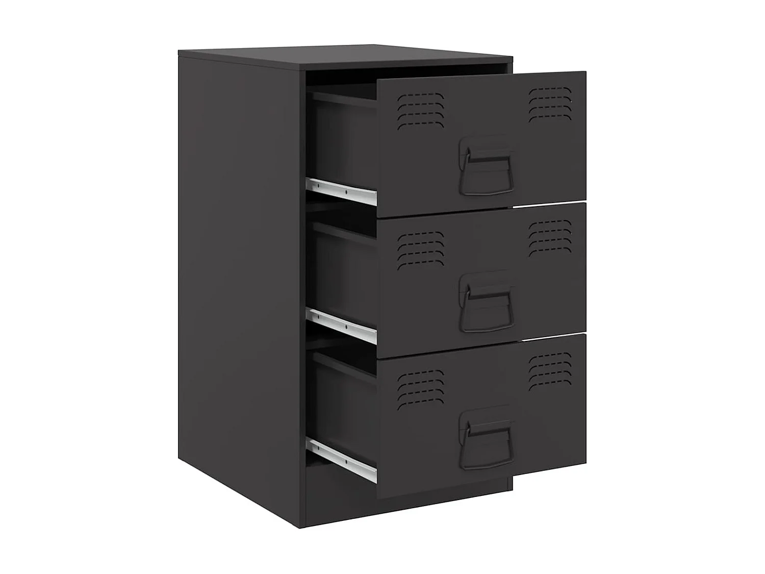 Tables de chevet 2 pièces noir 34,5x39x62 cm acier