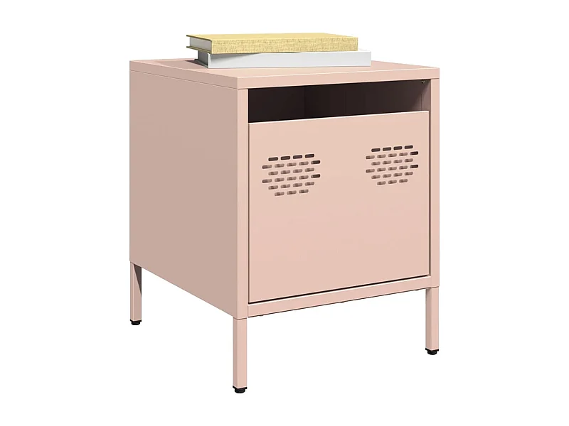 Nachtkastjes 2 st 35x39x43,5 cm staal roze