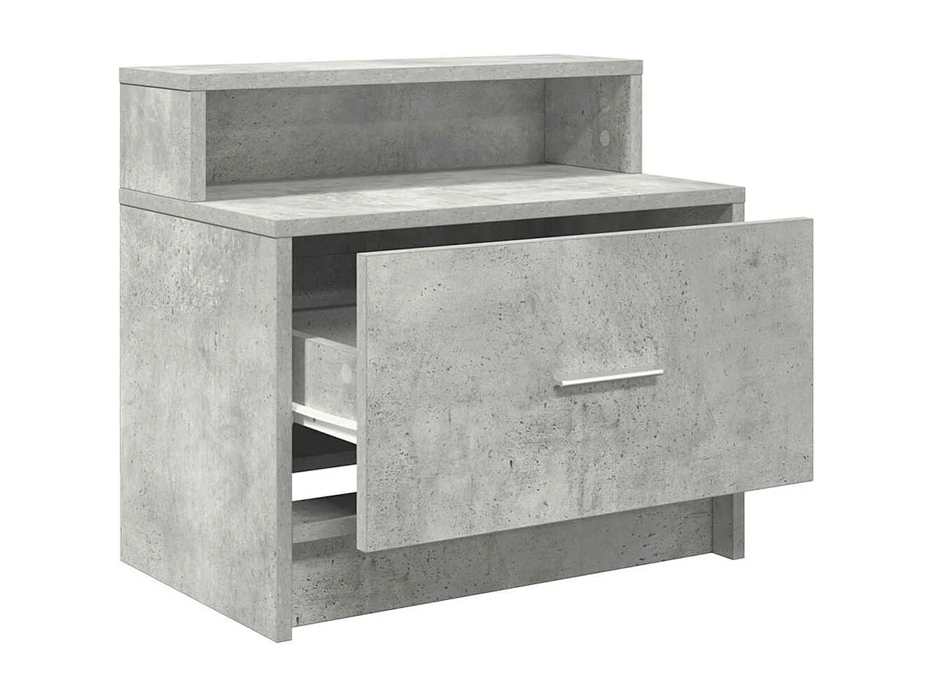 Table de chevet avec tiroir gris béton 51x31x47 cm