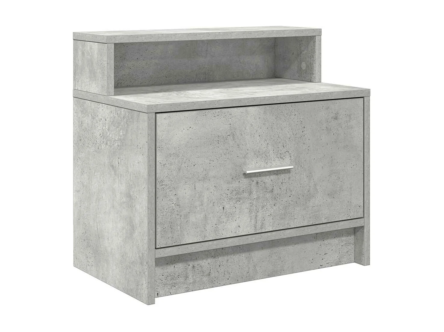Table de chevet avec tiroir gris béton 51x31x47 cm