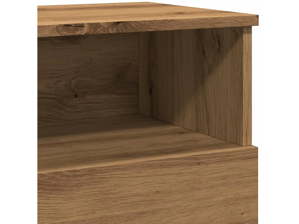 Mesita de noche madera de ingeniería roble artisan 50x32x60 cm