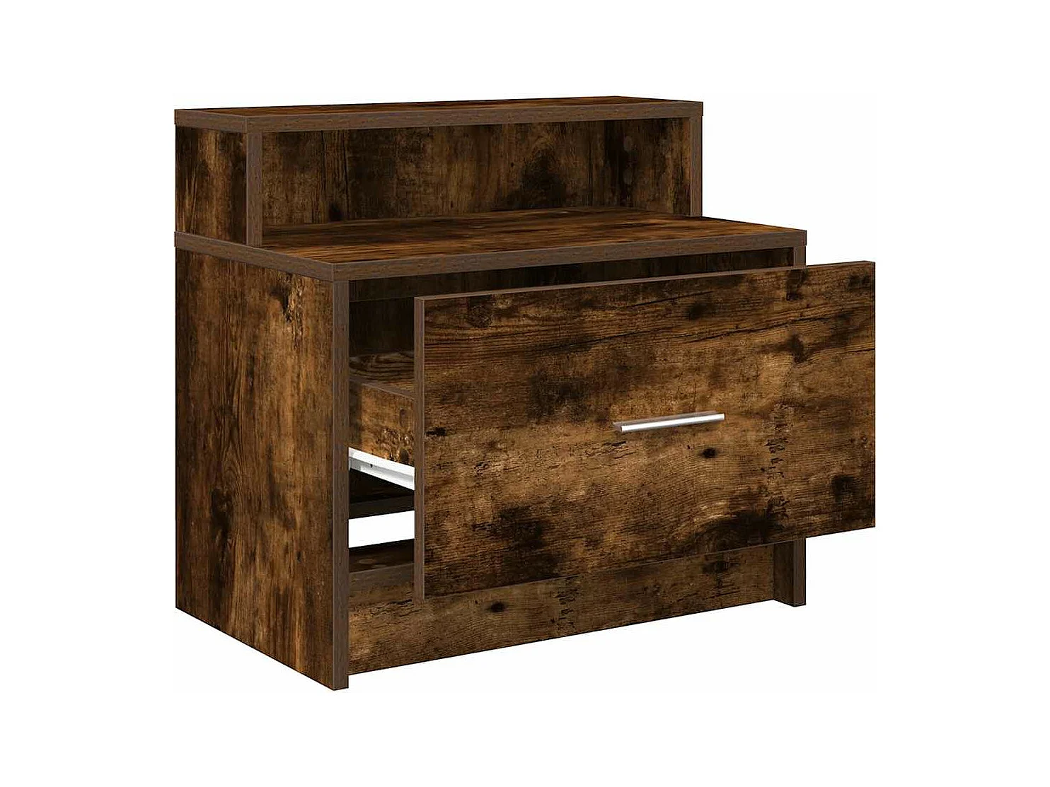 Table de chevet avec tiroir chêne fumé 51x31x47 cm