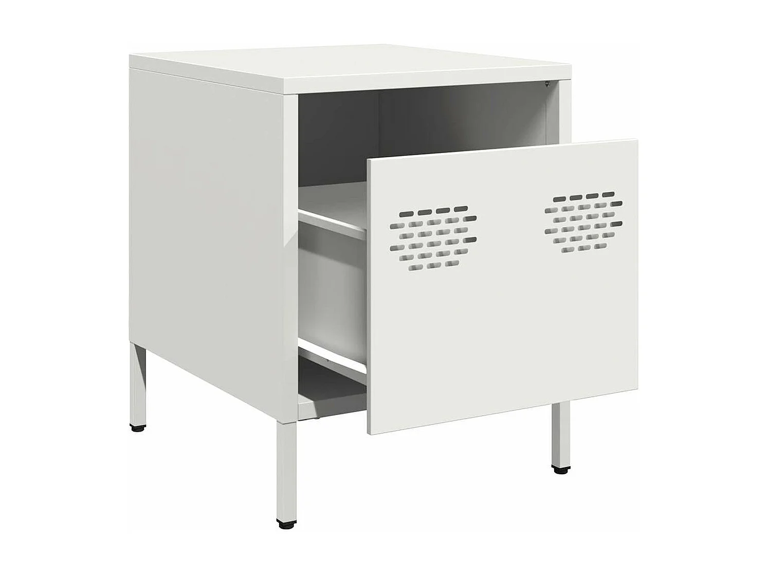 Tables de chevet 2 pièces blanc 35x39x43,5 cm acier