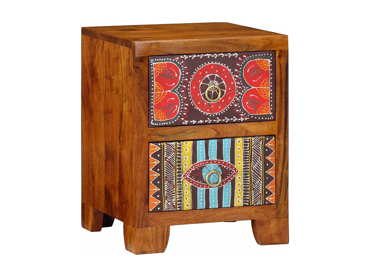 Table de chevet 35x35x45 cm bois d'acacia massif