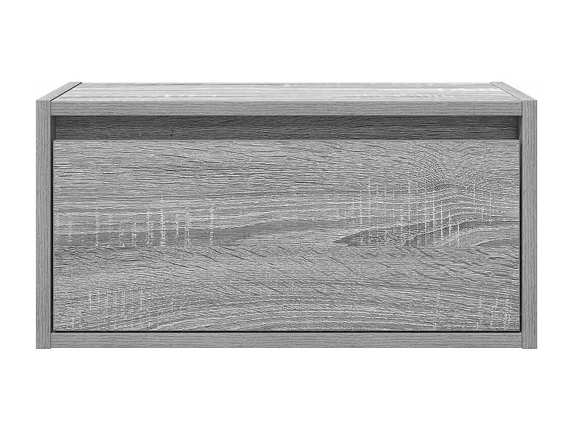 Table de chevet murale avec lumières LED sonoma gris