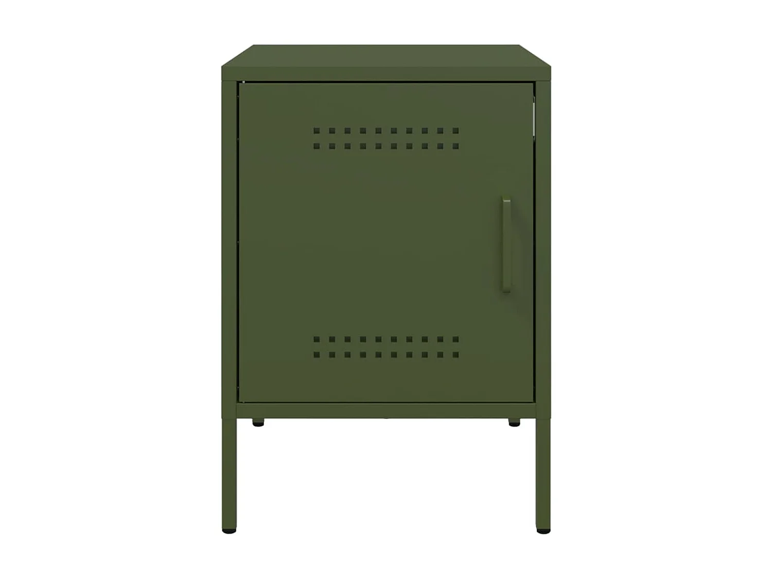 Table de chevet vert olive 36x39x50,5 cm acier