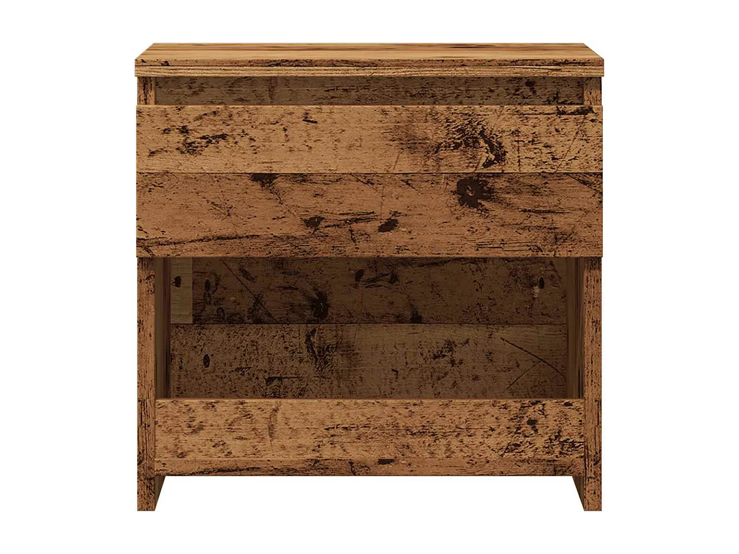 Nachtkastje 40x30x39 cm bewerkt hout oud houtkleurig