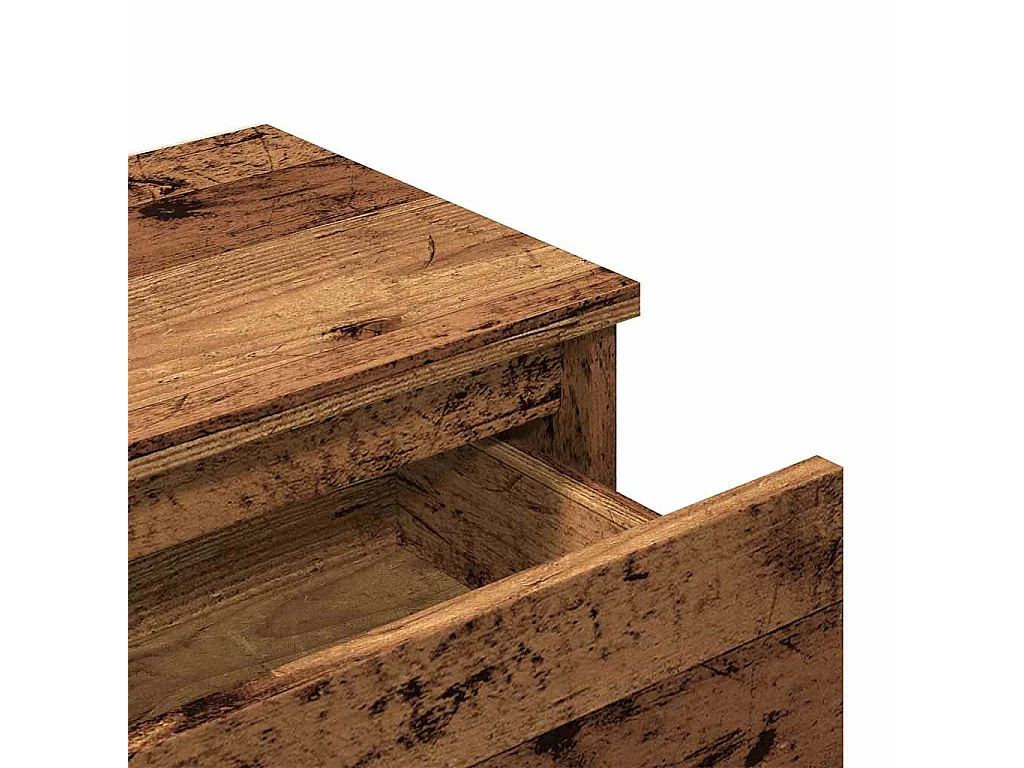 Nachtkastje 40x30x39 cm bewerkt hout oud houtkleurig