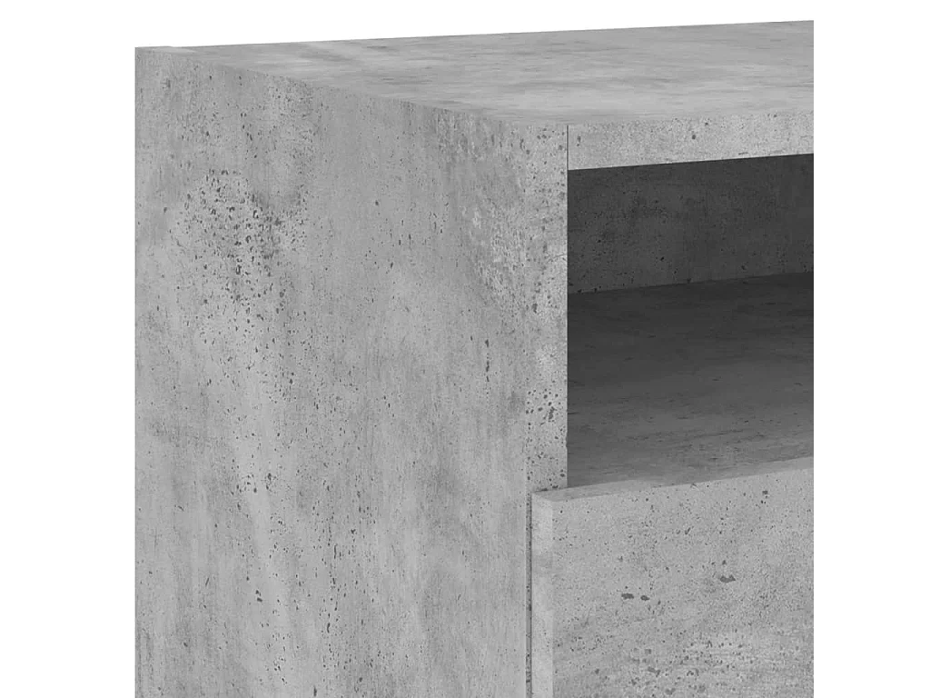 Nachtkastje met LED-verlichting 40x39x37 cm betongrijs