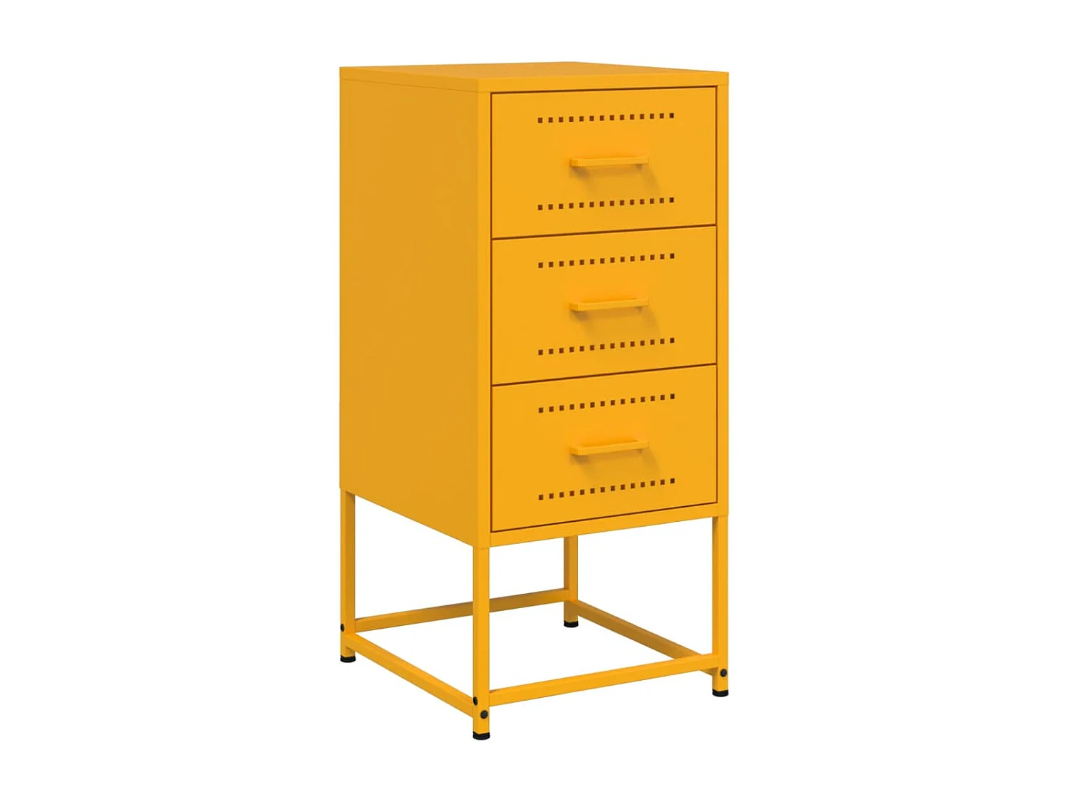 Table de chevet jaune moutarde 36x39x78 cm acier