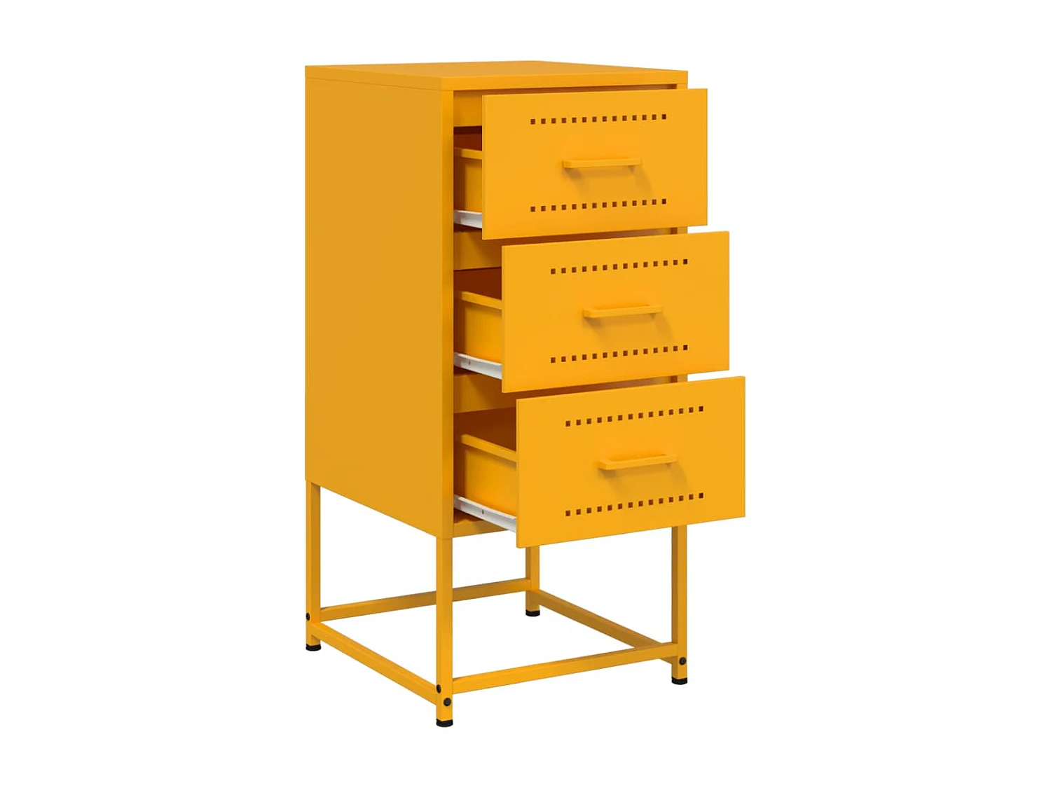 Table de chevet jaune moutarde 36x39x78 cm acier