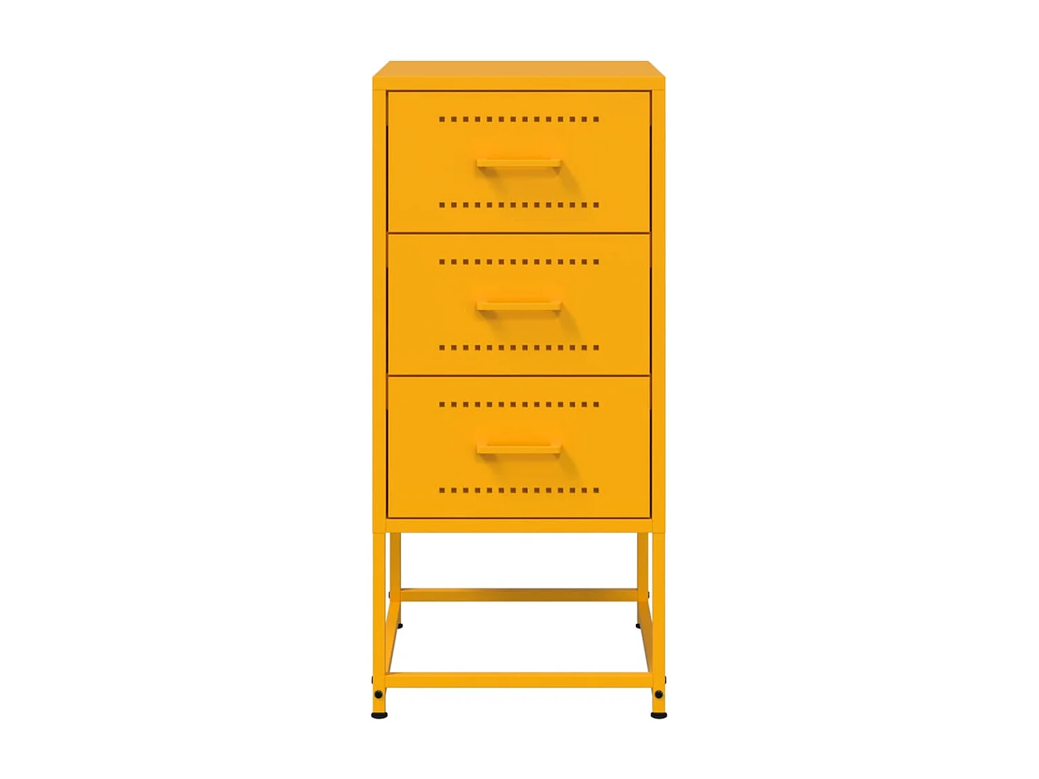 Table de chevet jaune moutarde 36x39x78 cm acier