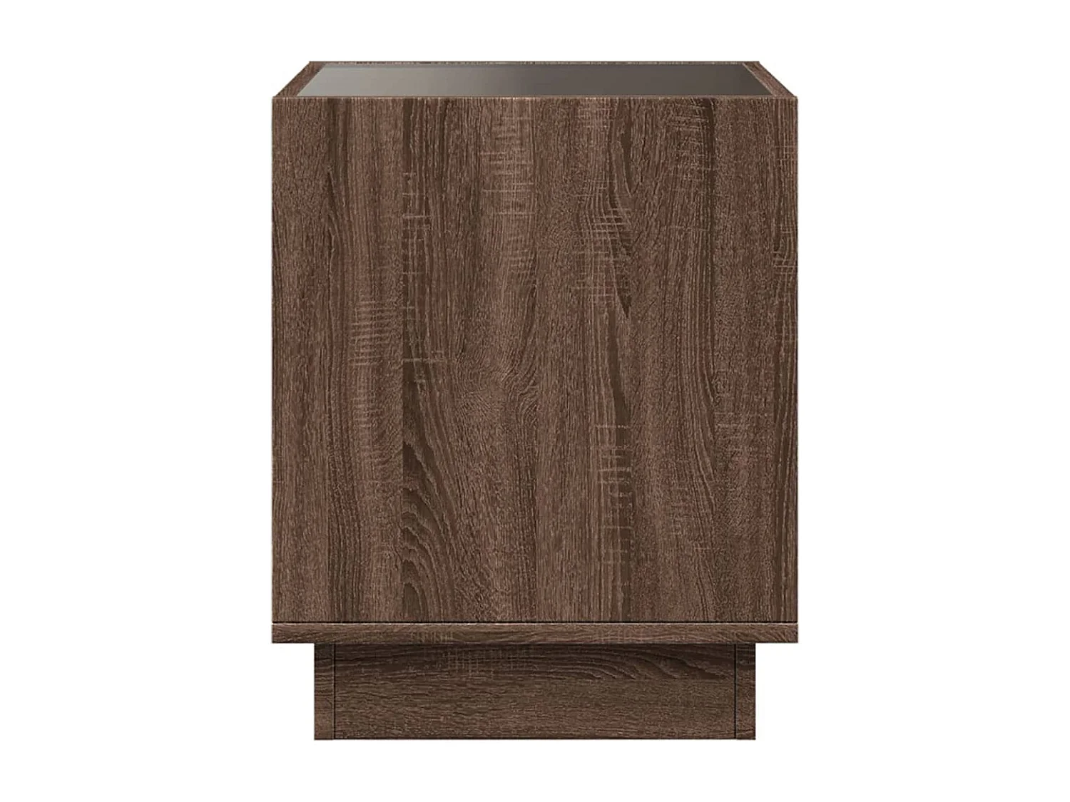 Mesita de noche con Infinity LED marrón roble 50x50x50 cm