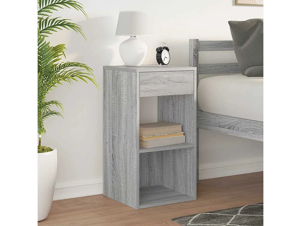 Table de chevet avec tiroir sonoma gris 35x34x66,5 cm