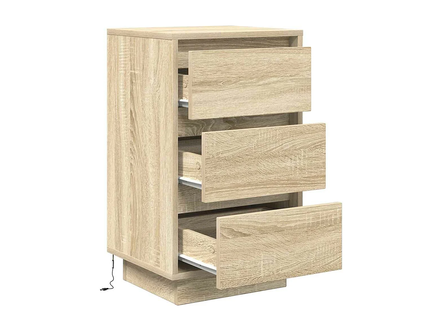 Table de chevet avec lumières LED chêne sonoma 38x34x65 cm