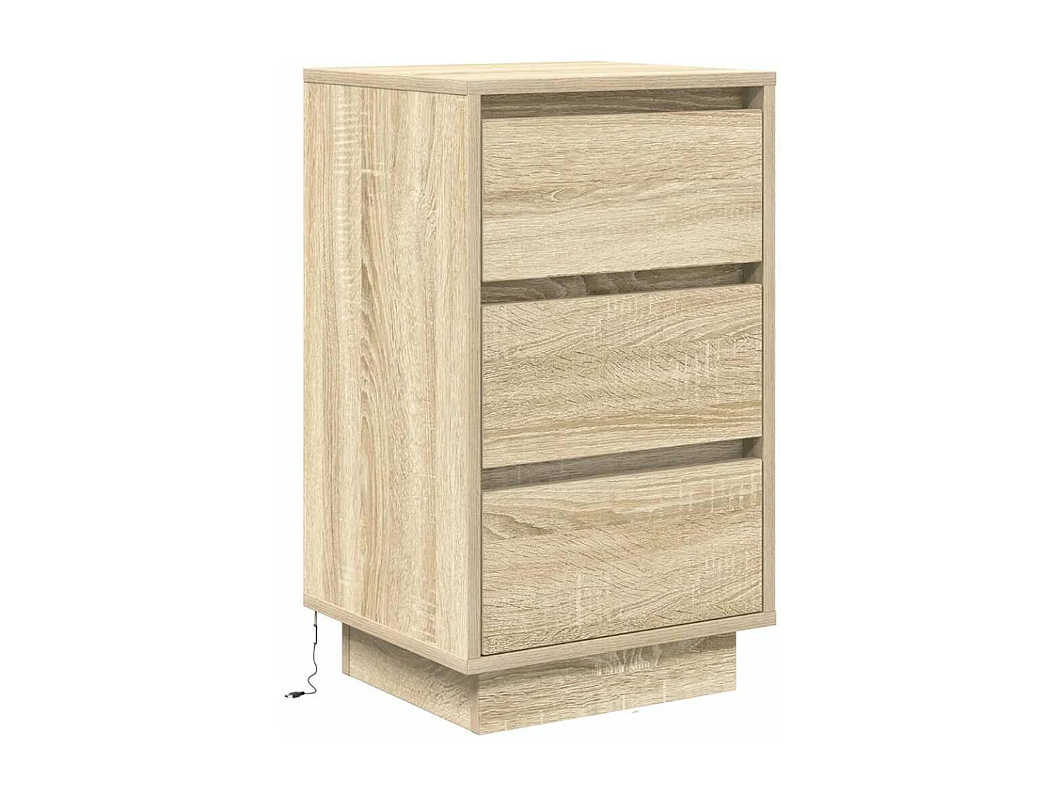 Table de chevet avec lumières LED chêne sonoma 38x34x65 cm