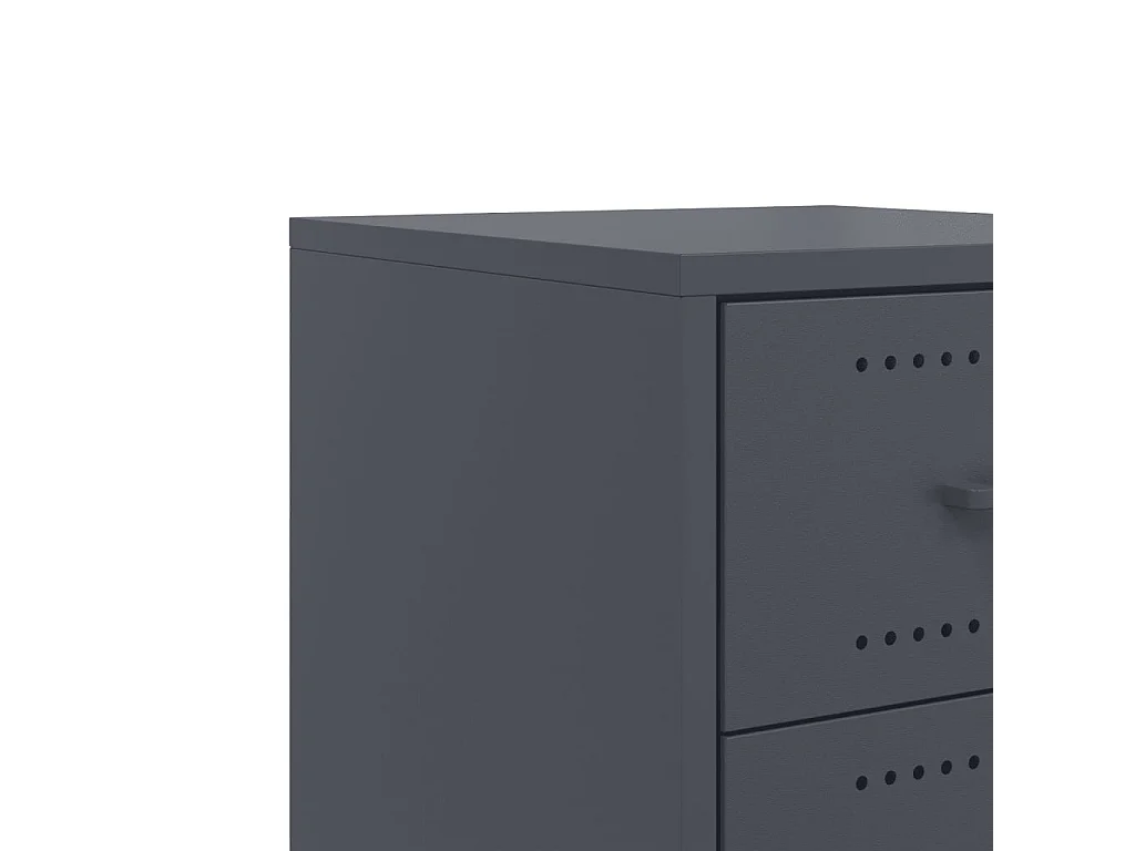 Table de chevet anthracite 36x39x59 cm acier