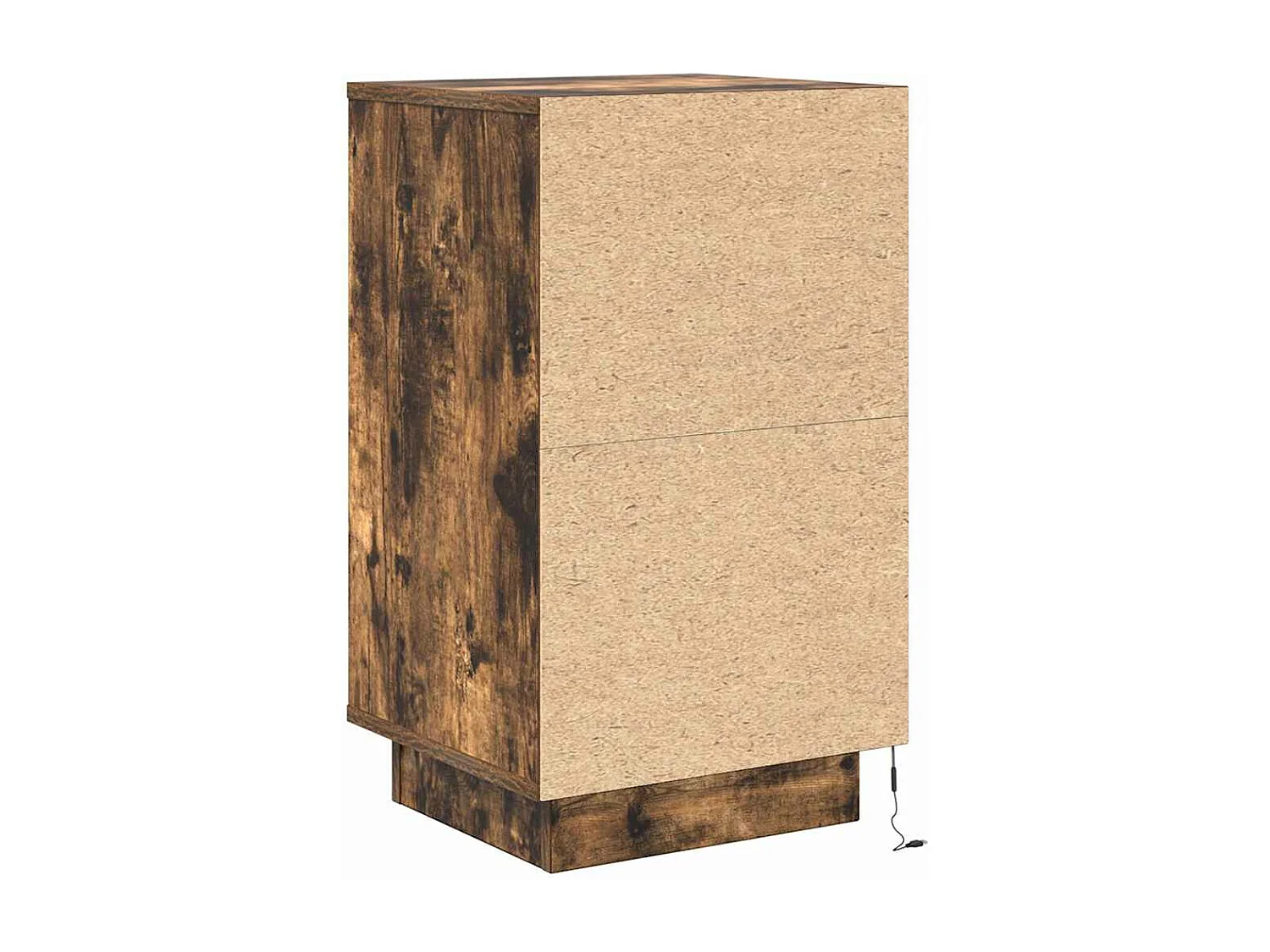 Table de chevet avec lumières LED chêne fumé 38x34x65 cm