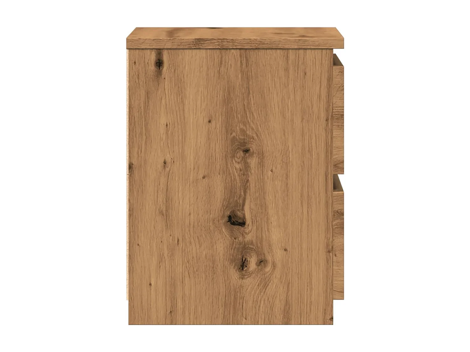 Nachtkastje 30x30x40 cm bewerkt hout artisanaal eikenkleurig