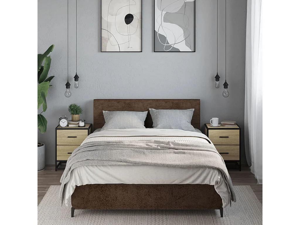 Nachtkastjes 2 st 40x31x50 cm bewerkt hout sonoma eikenkleurig