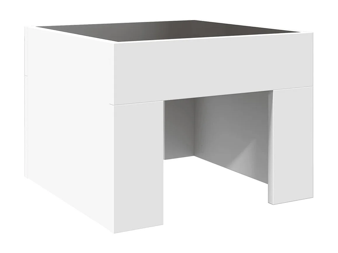 Mesita de noche con LED Infinity blanca 40x40x30 cm