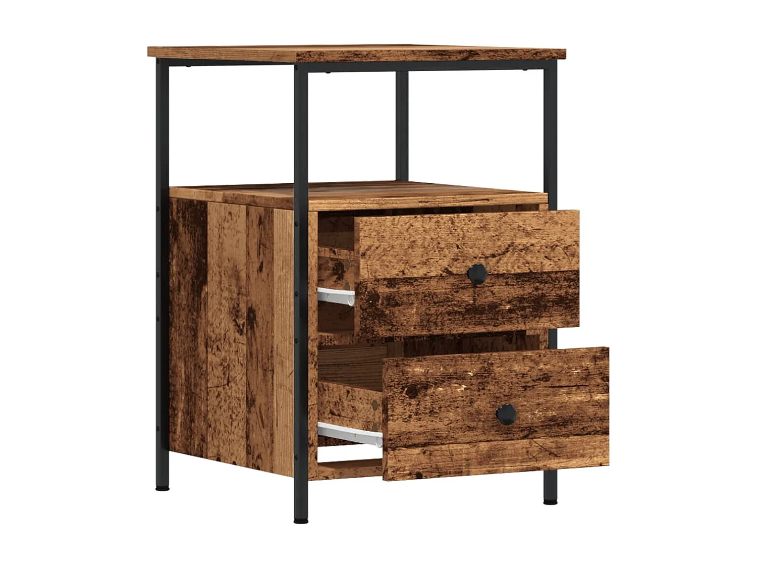 Tables de chevet 2 pièces vieux bois 34x35,5x50 cm bois ingénierie