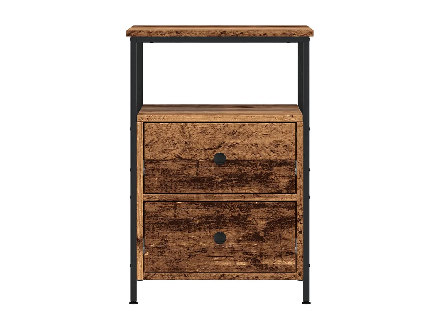 Tables de chevet 2 pièces vieux bois 34x35,5x50 cm bois ingénierie