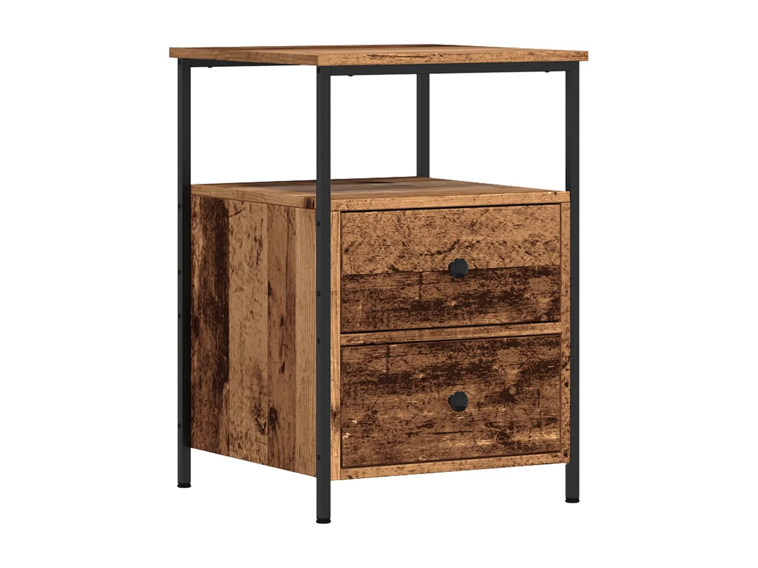 Tables de chevet 2 pièces vieux bois 34x35,5x50 cm bois ingénierie