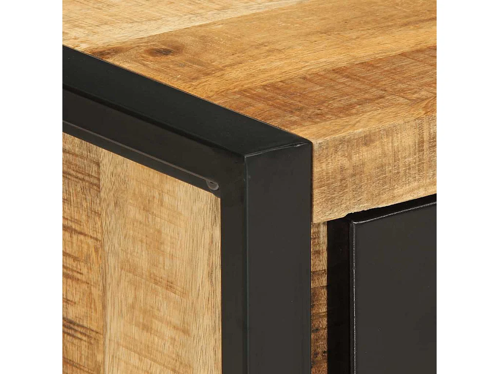 Table de chevet 35x34x45 cm bois de manguier massif brut