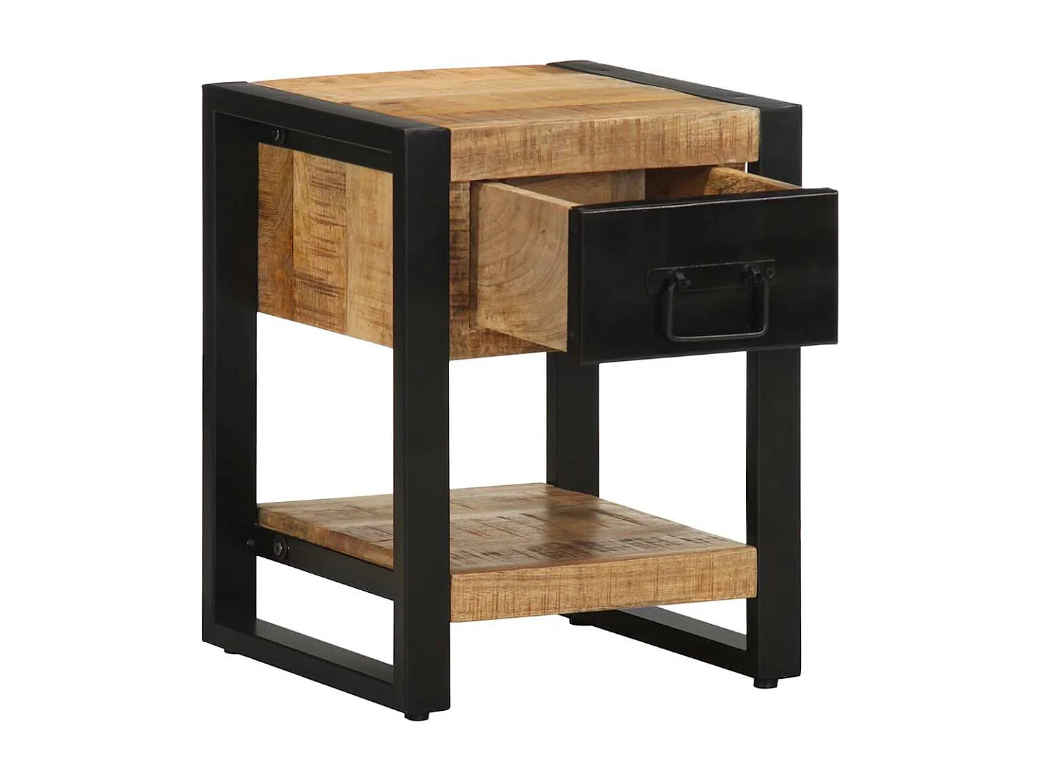 Table de chevet 35x34x45 cm bois de manguier massif brut