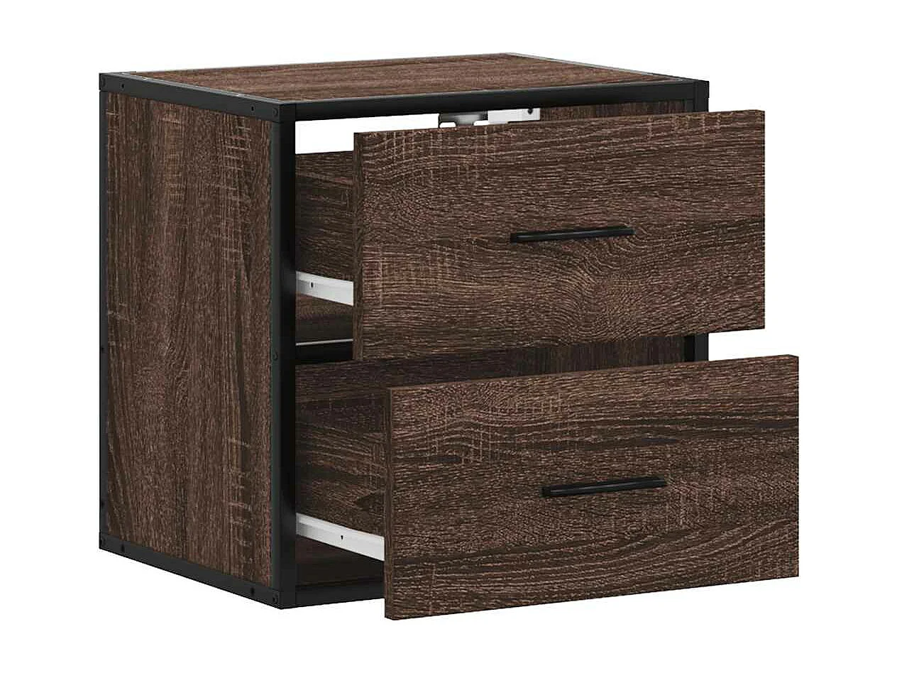 Tables de chevet murales 2 pièces chêne marron 40x31x39,5 cm