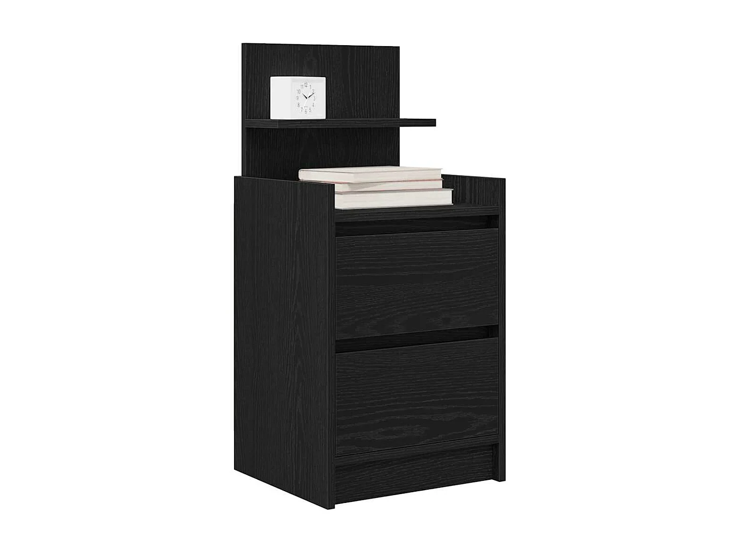 Tables de chevet avec 2 tiroirs 2 pièces chêne noir 38x34x80 cm