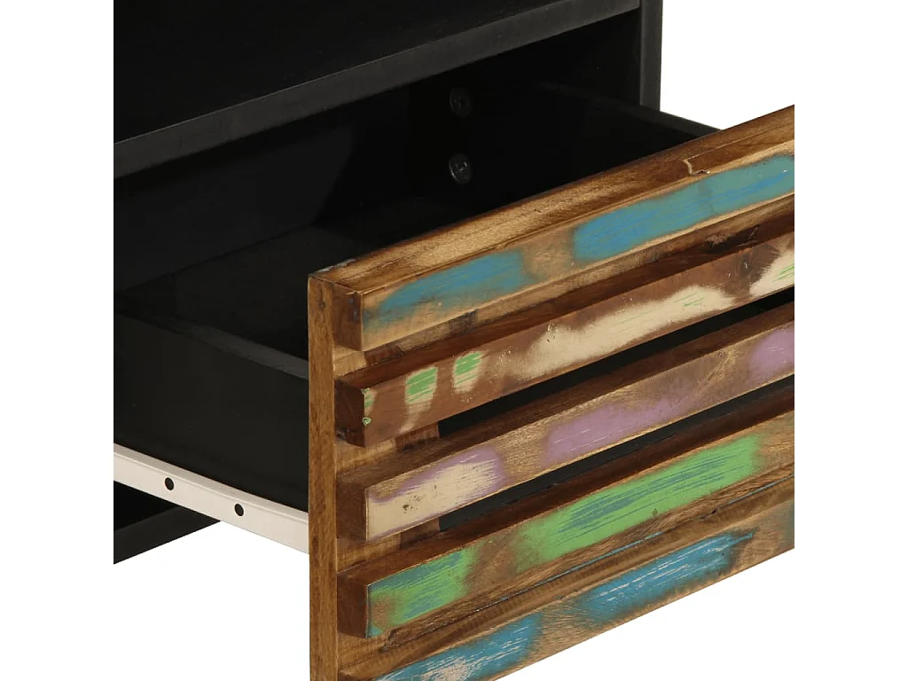 Mesita de noche de madera maciza reciclada 40x33x46 cm