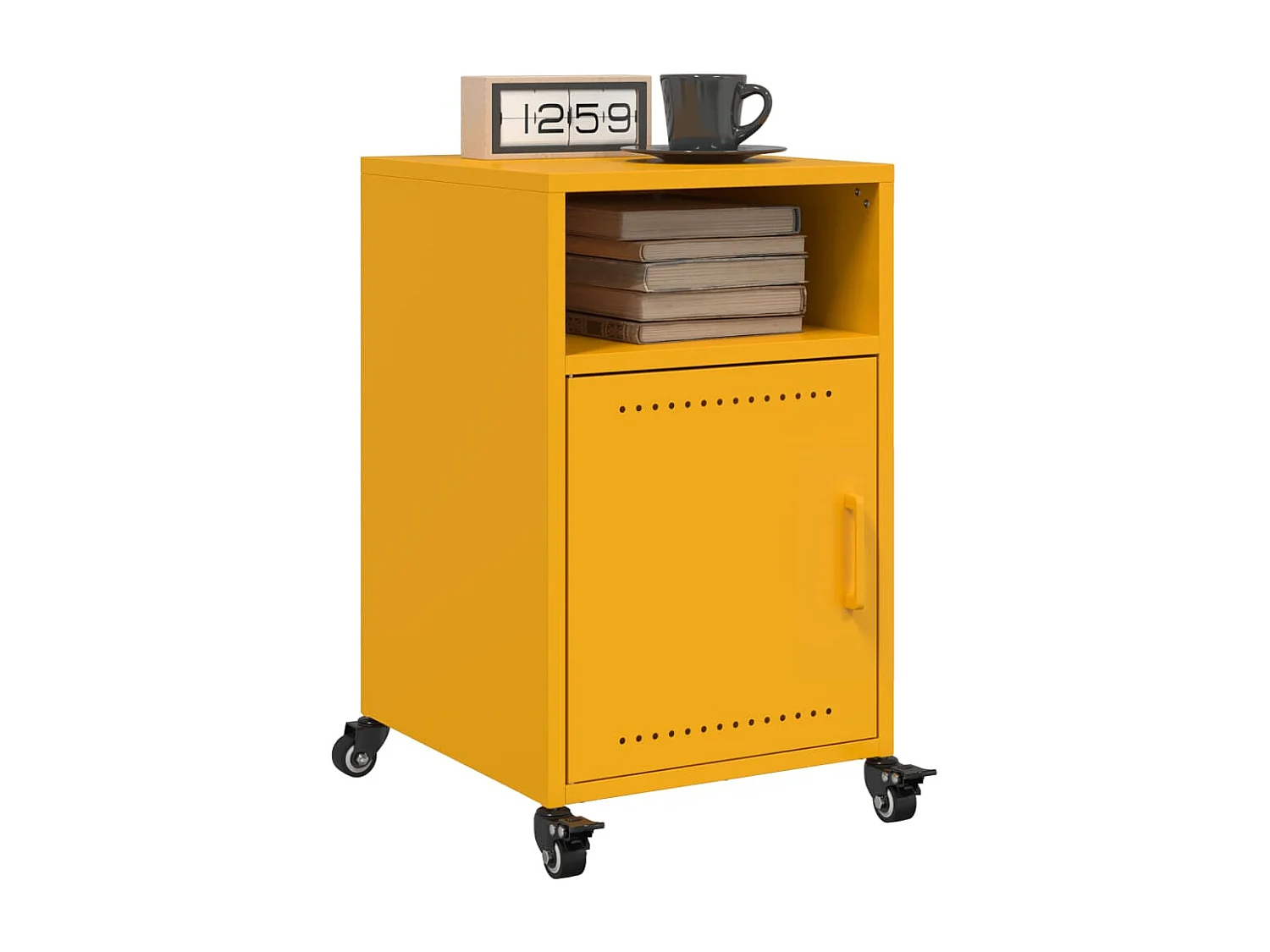 Tables de chevet 2 pièces jaune moutarde 36x39x59 cm acier