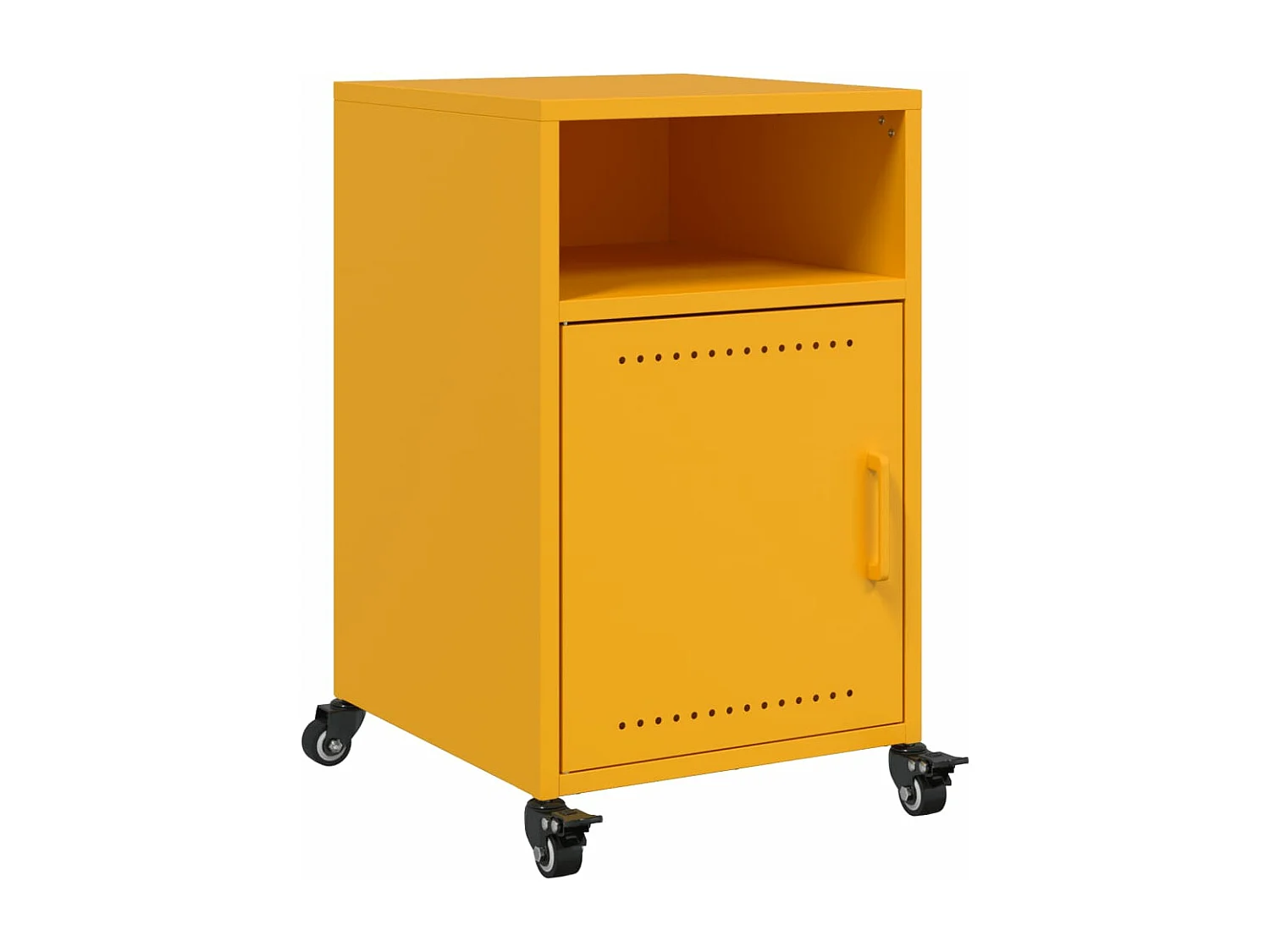 Tables de chevet 2 pièces jaune moutarde 36x39x59 cm acier