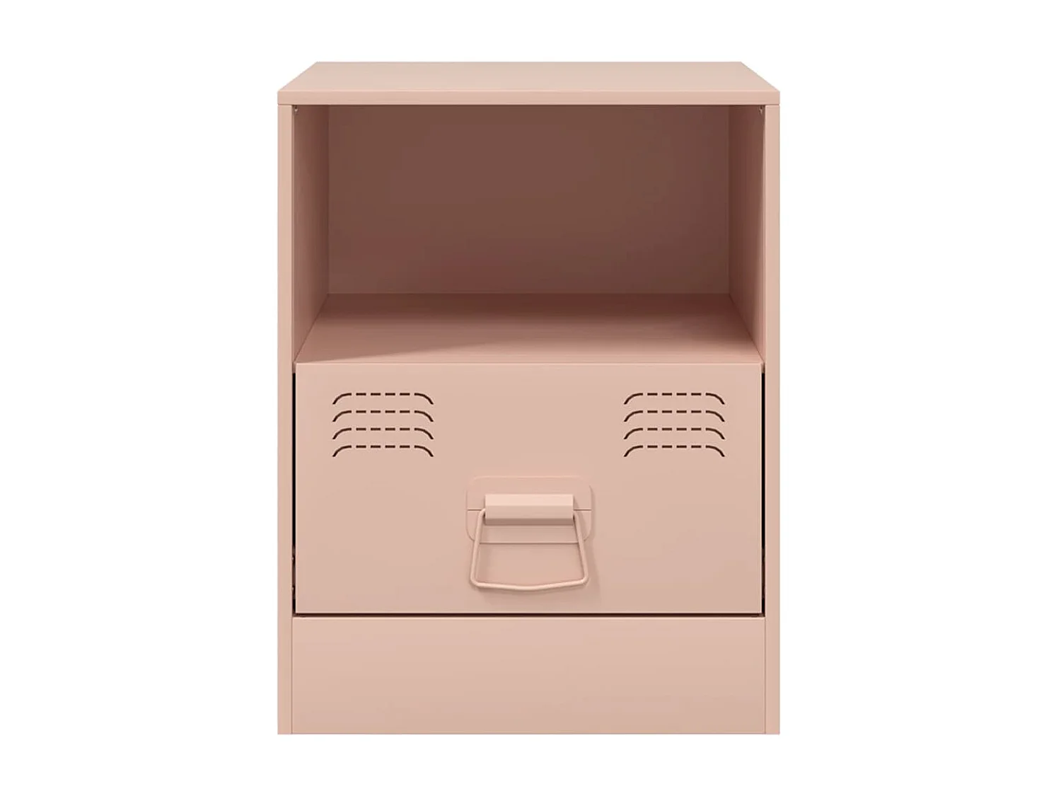 Table de chevet rose 34,5x39x44 cm acier