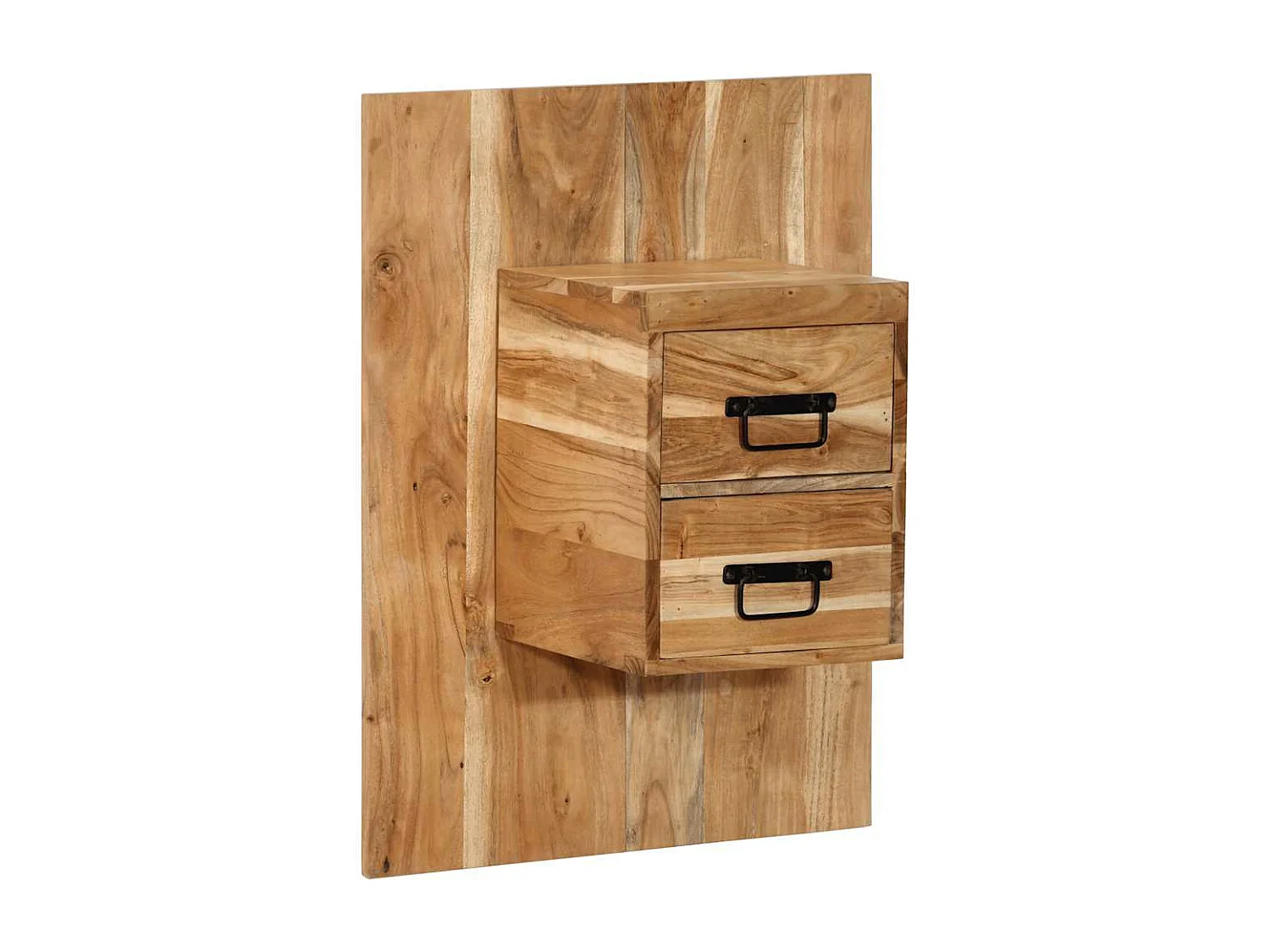 Mesita de noche madera maciza de acacia 60x32x80 cm