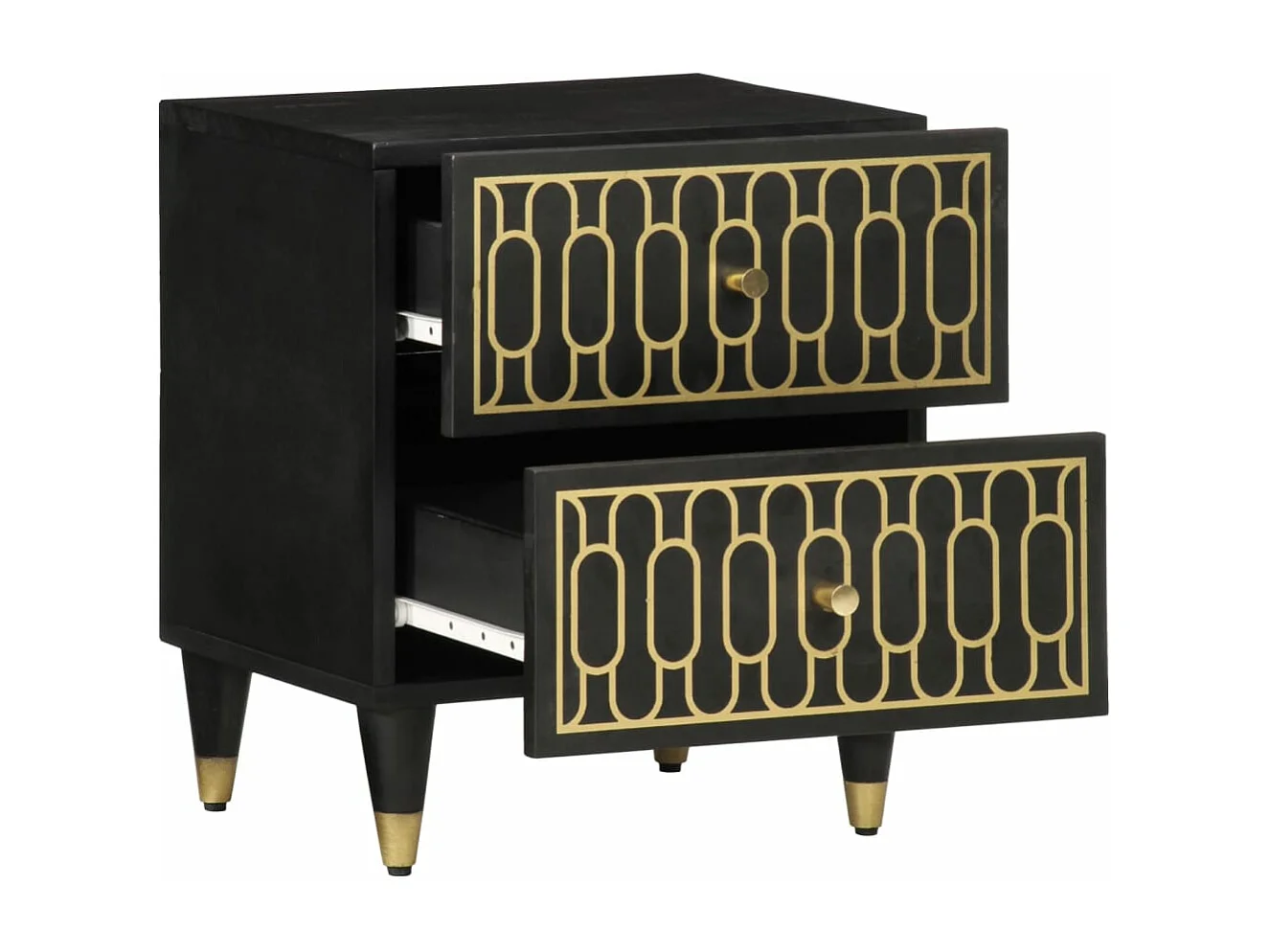 Tables de chevet 2 pièces 40x33x46 cm Bois de manguier solide