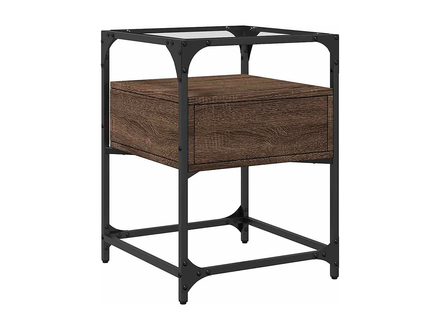 Tables de chevet 2pièces chêne marron 40x40x55cm bois d'ingénierie