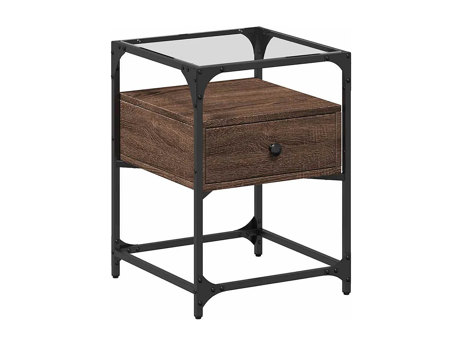 Tables de chevet 2pièces chêne marron 40x40x55cm bois d'ingénierie