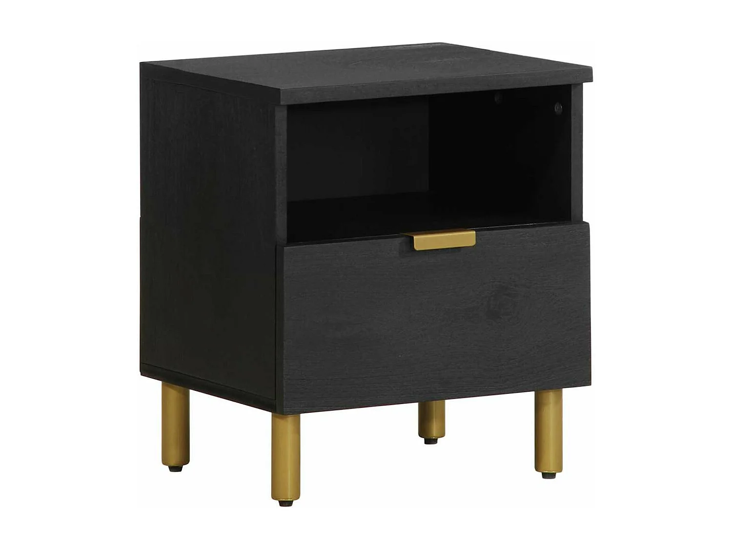 Table de chevet noir 40x33x46 cm bois d'ingénierie