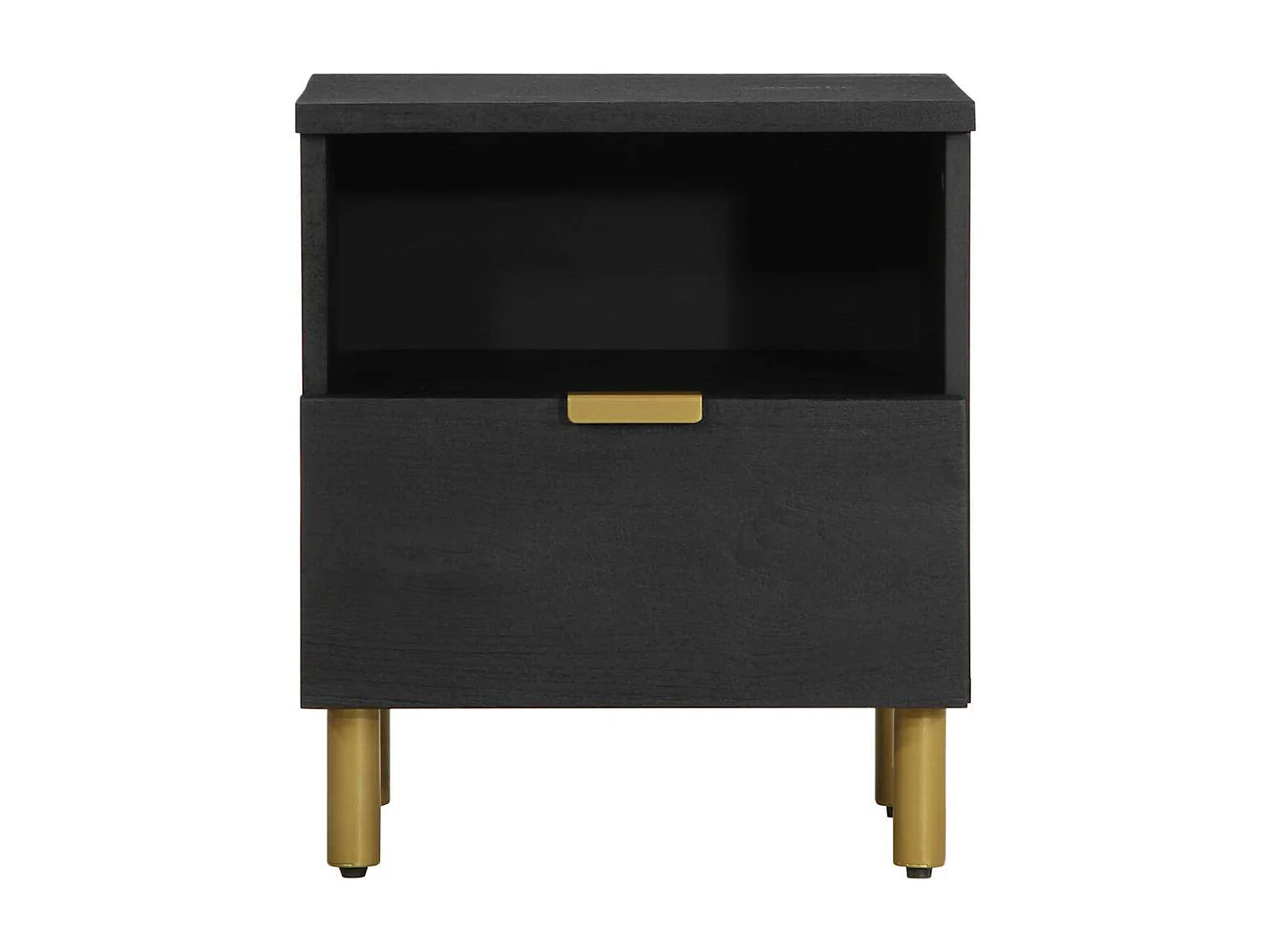 Table de chevet noir 40x33x46 cm bois d'ingénierie