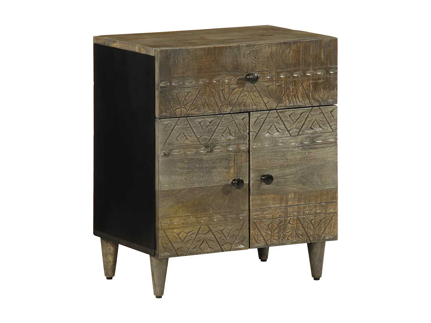 Mesa de cabeceira cinzento claro 50x33x60 cm