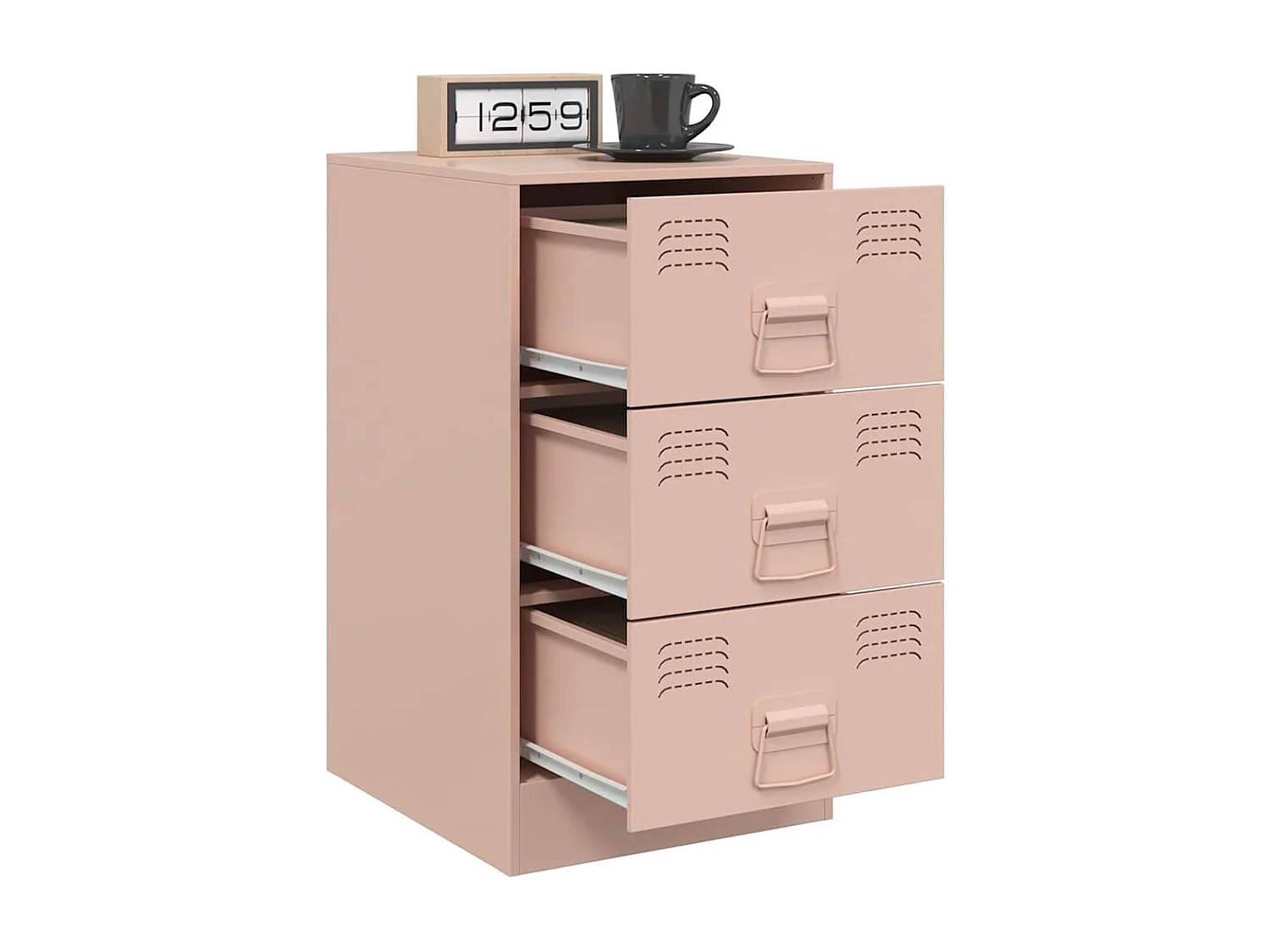 Tables de chevet 2 pièces rose 34,5x39x62 cm acier