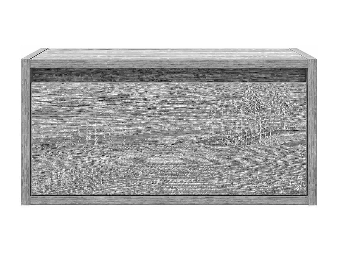 Tables de chevet murales avec lumières LED 2 pièces sonoma gris