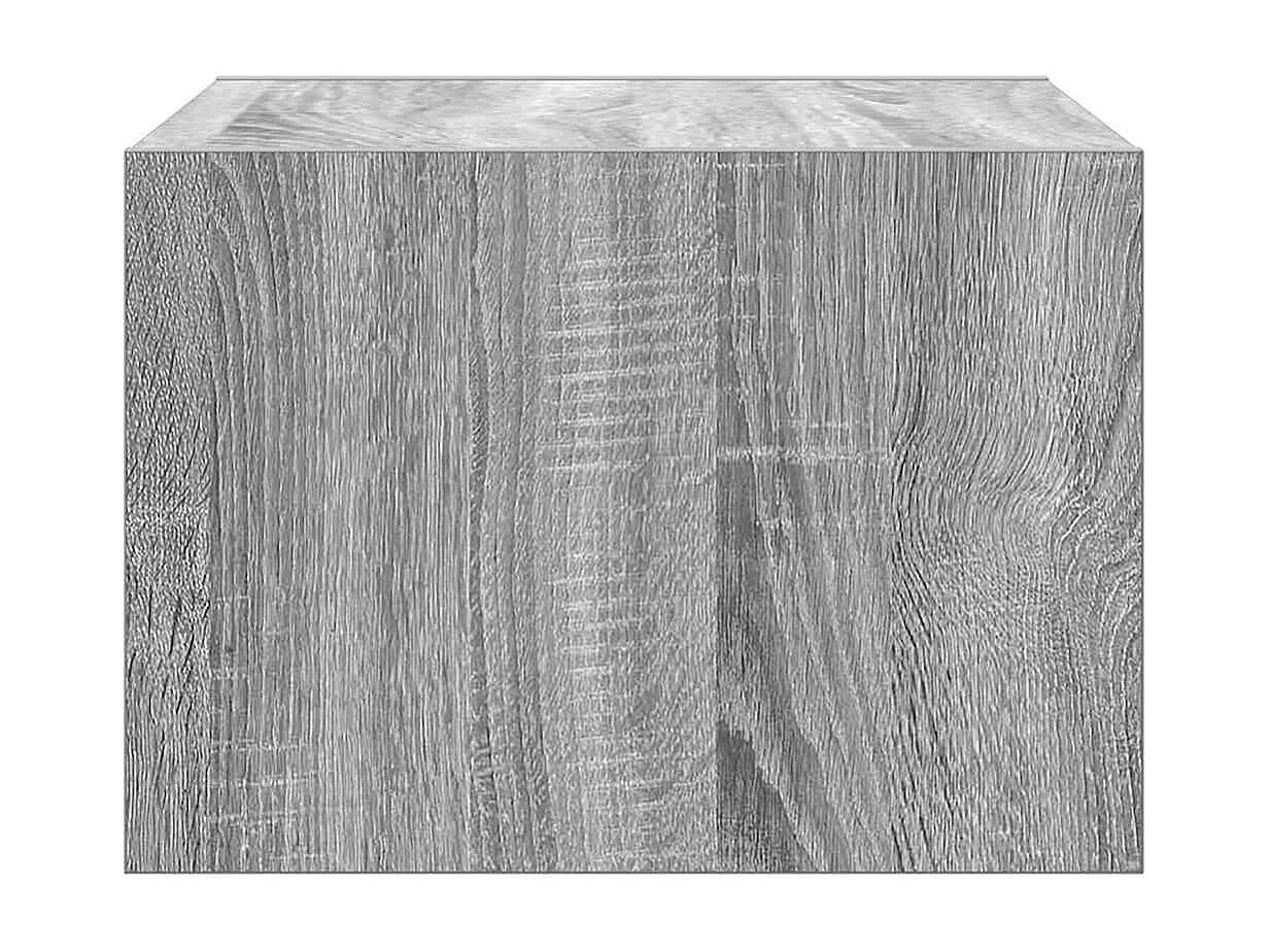 Tables de chevet murales avec lumières LED 2 pièces sonoma gris