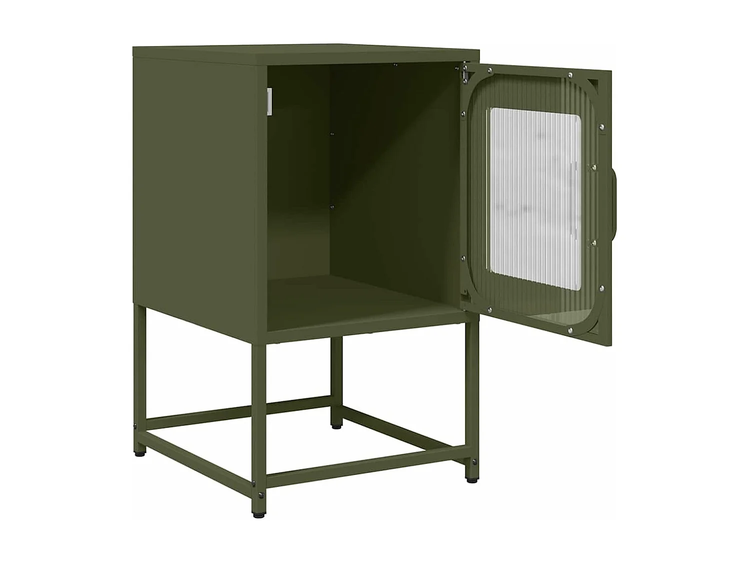 Table de chevet vert olive 36x39x60,5 cm acier laminé à froid