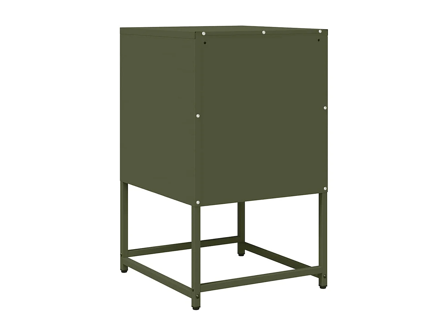 Table de chevet vert olive 36x39x60,5 cm acier laminé à froid