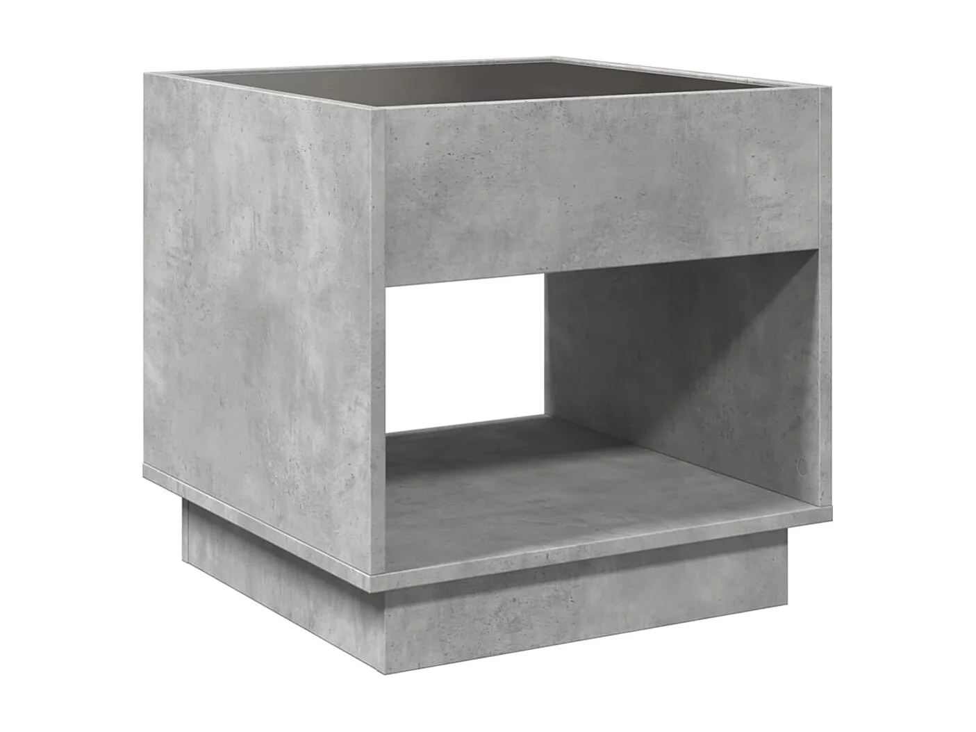 Table de chevet avec LED infini gris béton 50x50x50 cm